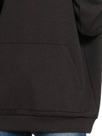 Zenana Oversized Scuba Hoodie with Kangaroo Pocket - Tigbul's Variety Fashion Shop
