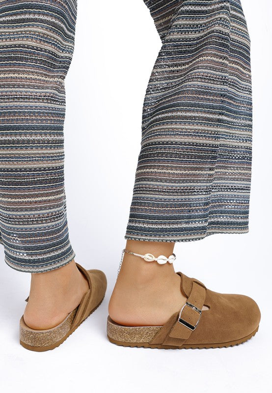 Ratiha Buckle Accent Slip-On Footbed Mules - Tigbul's Variety Fashion Shop
