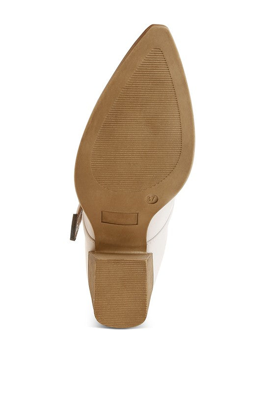 Holler Carved Buckle Statement Mules - Tigbul's Variety Fashion Shop