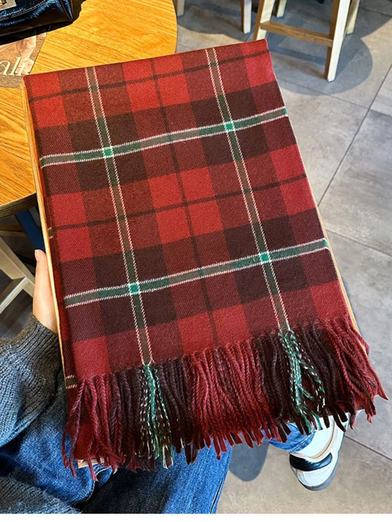 Classic Plaid Fringe Scarf - Tigbul's Variety Fashion Shop