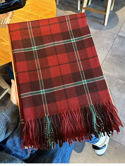 Classic Plaid Fringe Scarf - Tigbul's Variety Fashion Shop
