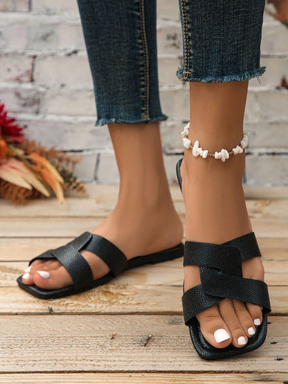 Strappy Flat Sandals - Tigbul's Variety Fashion Shop
