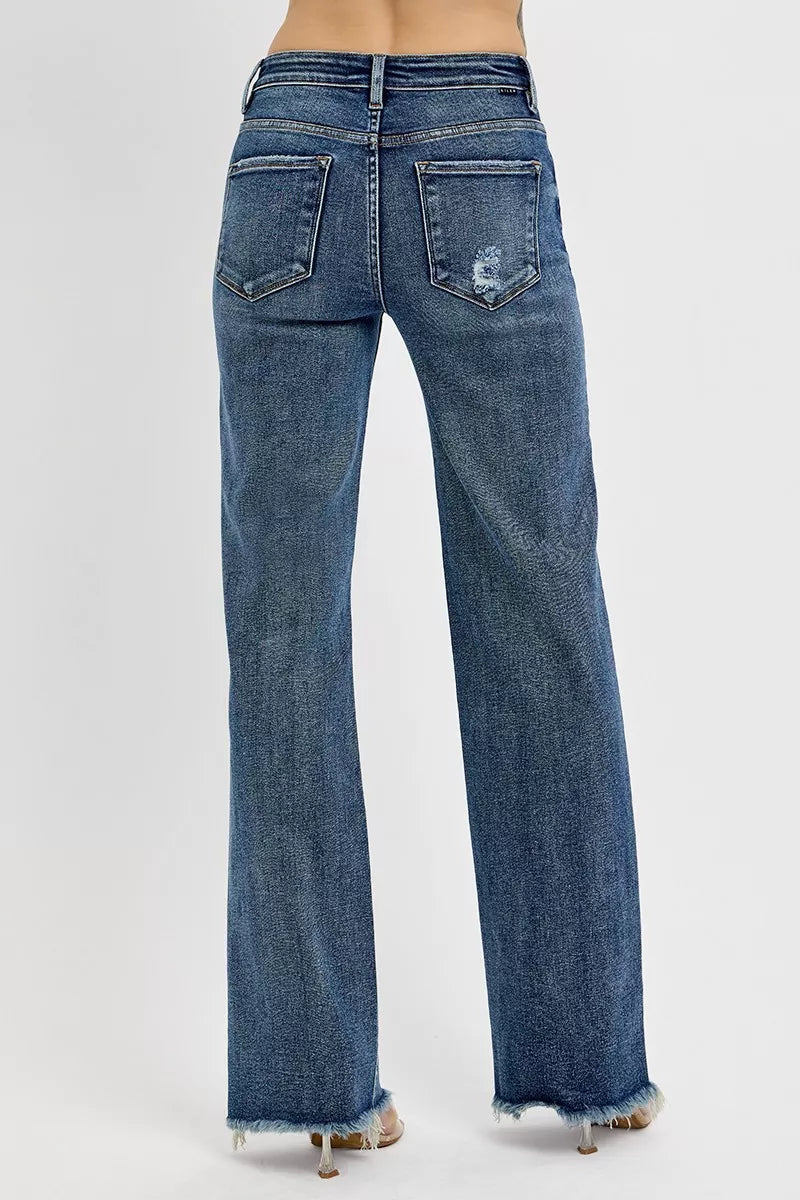 RISEN Full Size Tummy Control High Rise Long Straight Jeans Plus Size - Tigbul's Variety Fashion Shop