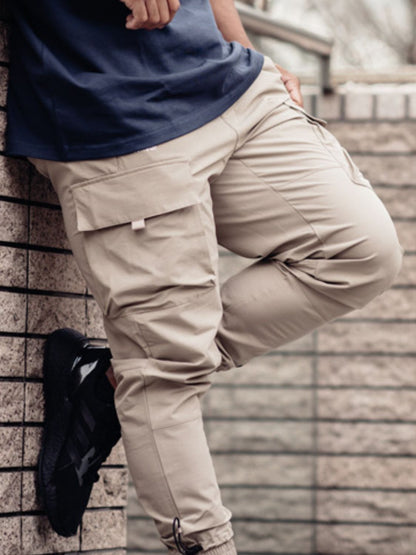 Men's Plus Size Drawstring Pants with Cargo Pockets - Tigbul's Variety Fashion Shop