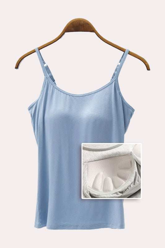 Full Size Adjustable Strap Modal Cami with Bra - Tigbul's Variety Fashion Shop