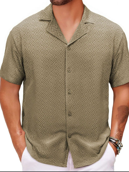 Men's Plus Size Button Down Short Sleeve Shirt - Tigbul's Variety Fashion Shop