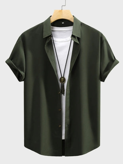 Men's Button Up Short Sleeve Shirt - Tigbul's Variety Fashion Shop