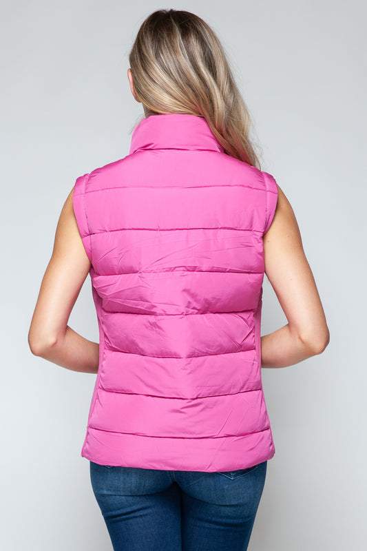 Violet Zip Up Turtleneck Vest with Pockets - Tigbul's Variety Fashion Shop