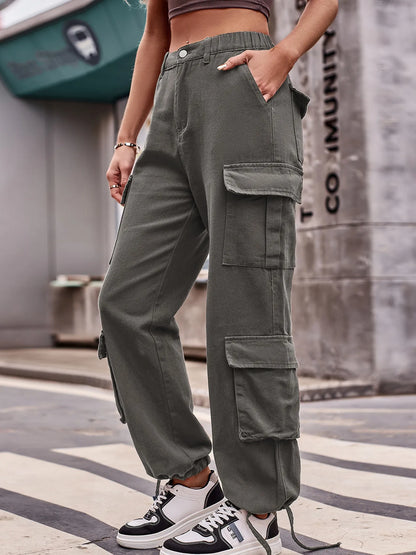Casual Wide Leg Cargo Jeans - Tigbul's Variety Fashion Shop