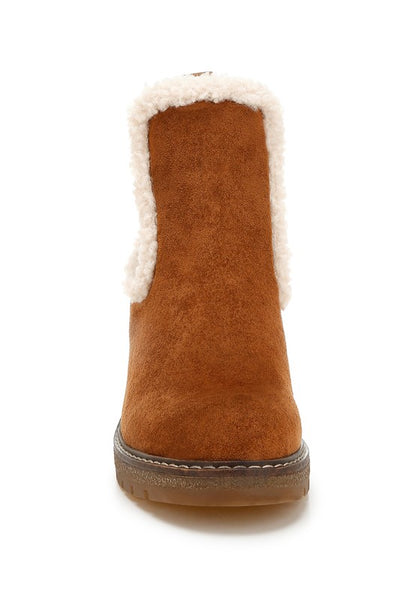 Thunderhoof Faux Fur Lined Chelsea Boots - Tigbul's Variety Fashion Shop
