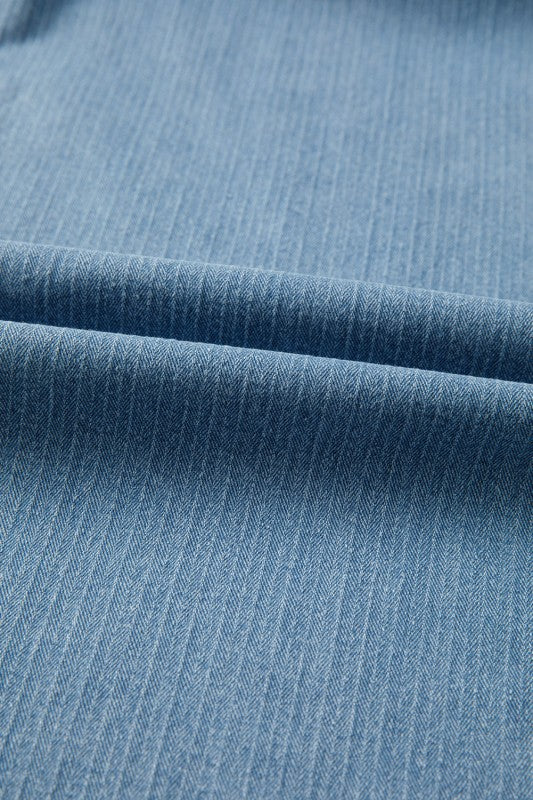 Plus Size Denim Textured Patch Pocket Jeans - Tigbul's Variety Fashion Shop