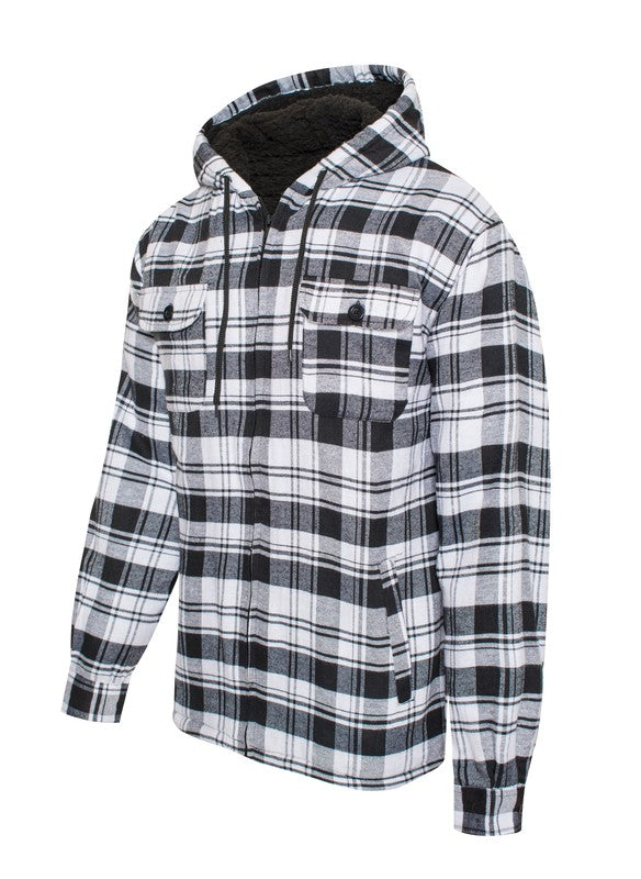 Men's Flannel Sherpa Lining Jacket - Tigbul's Variety Fashion Shop