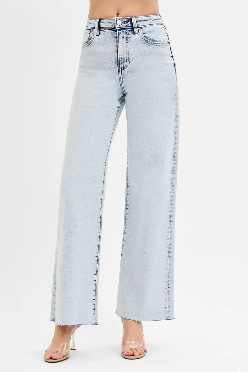 RISEN Full Size High Rise Wide Leg Jeans Plus Size - Tigbul's Variety Fashion Shop