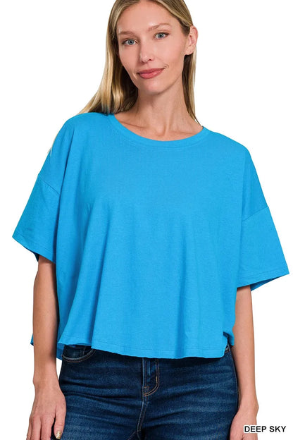 Zenana Cotton Round Neck Short Sleeve T-Shirt - Tigbul's Variety Fashion Shop