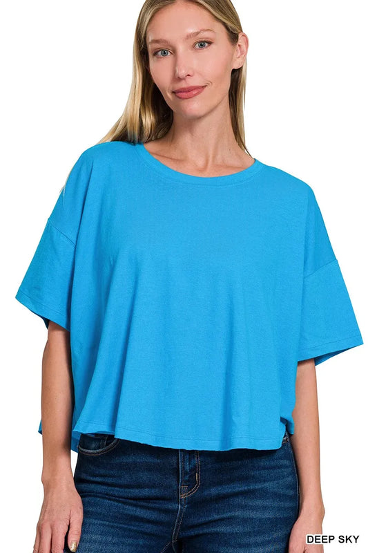 Zenana Cotton Round Neck Short Sleeve T-Shirt - Tigbul's Variety Fashion Shop