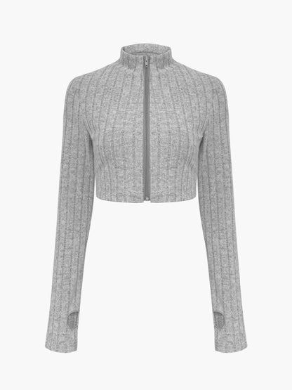 Ribbed Knit Crop Top and Flare Pants Set - Tigbul's Variety Fashion Shop