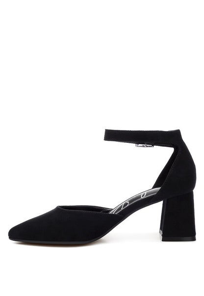 Rozita Microfiber Block Heel Sandals - Tigbul's Variety Fashion Shop