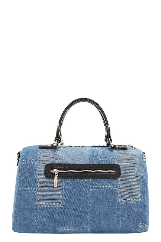 Nicole Lee USA Bosque De Amor Denim Boston Bag - Tigbul's Variety Fashion Shop