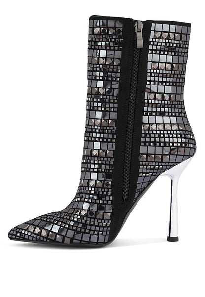 Extravagance Mirror Embellished Stiletto Boots - Tigbuls Variety Fashion