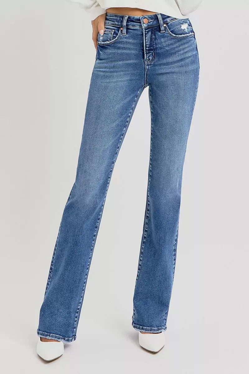 RISEN Full Size Tummy Control High Rise Straight Jeans Plus Size - Tigbul's Variety Fashion Shop