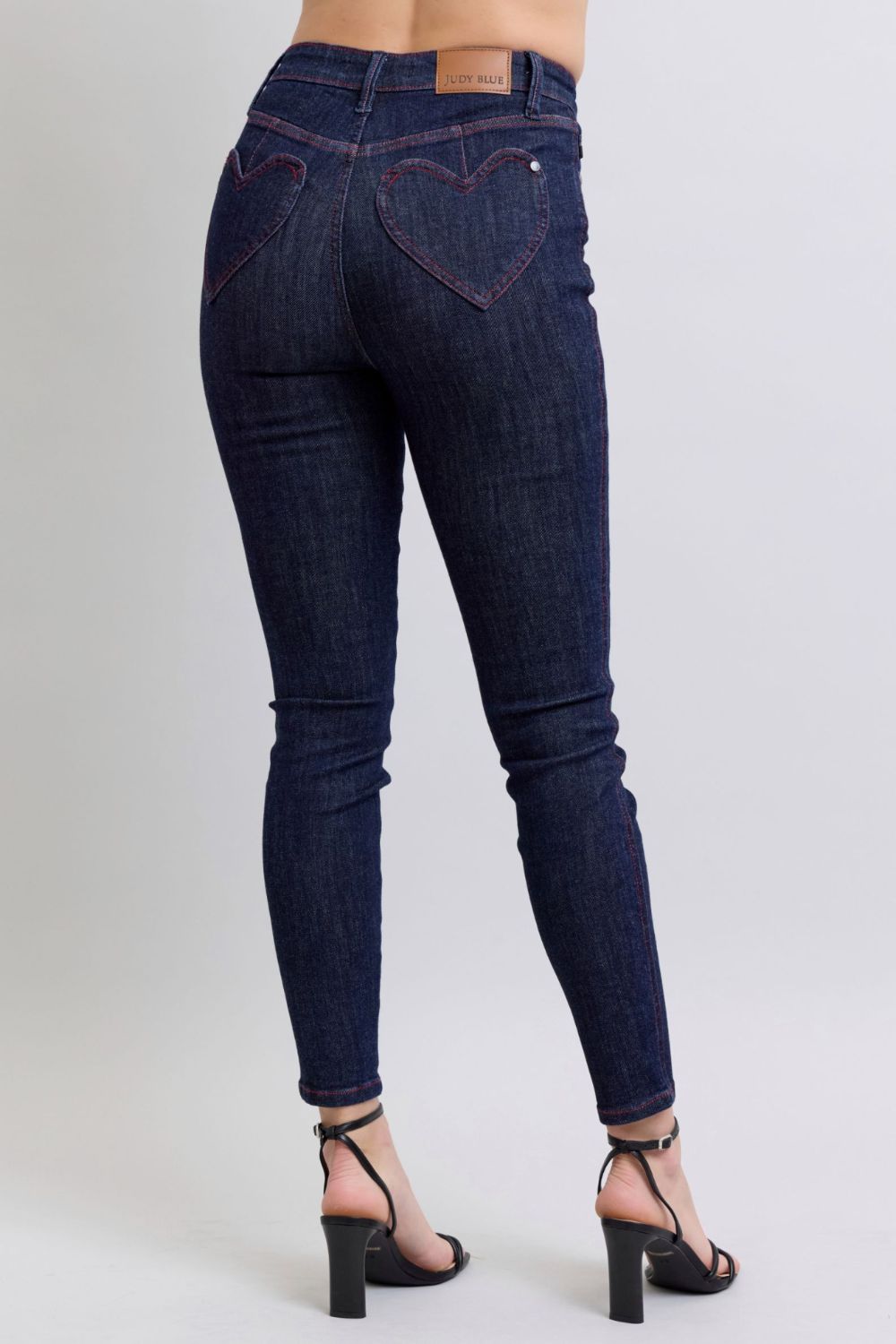 Judy Blue Full Size Heart Shaped Back Pockets Skinny Jeans - Tigbul's Variety Fashion Shop