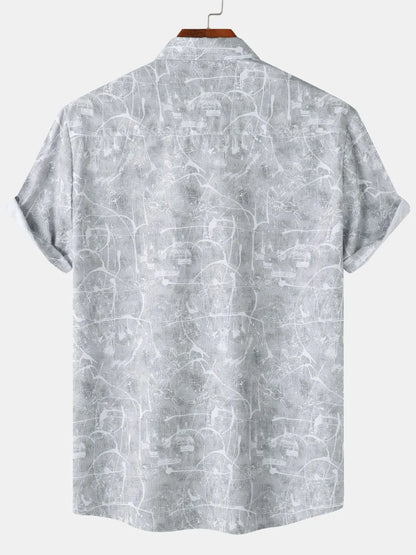 Men's Printed Short Sleeve Button Down Shirt - Tigbul's Variety Fashion Shop