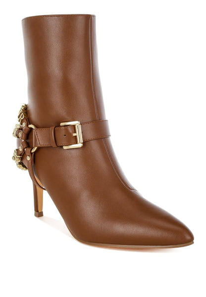 Nicene Harness Detail Stiletto Boots - Tigbul's Variety Fashion Shop
