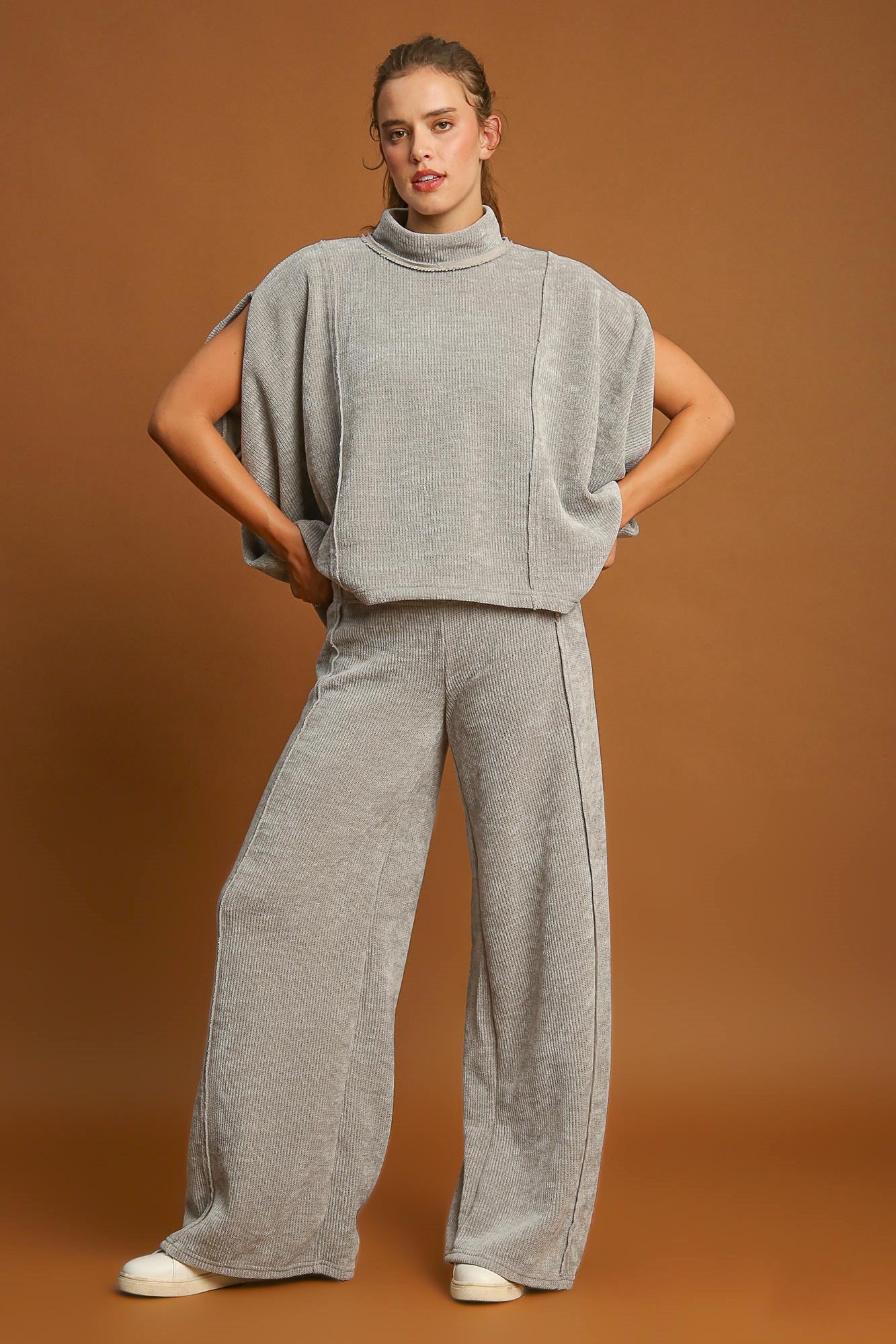 Umgee Elastic Waist Wide Leg Pants - Tigbul's Variety Fashion Shop