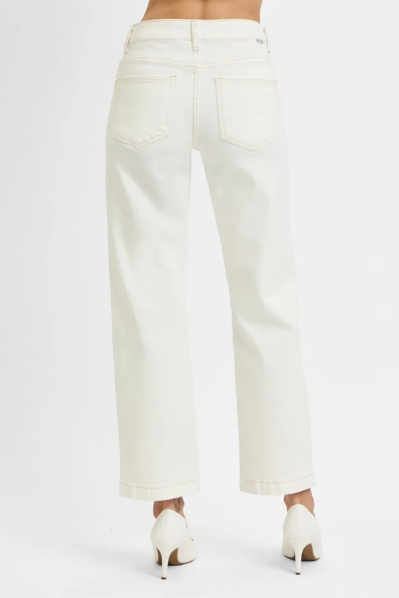 RISEN Full Size Tummy Control Mid Rise Ankle Straight Jeans Plus Size - Tigbul's Variety Fashion Shop