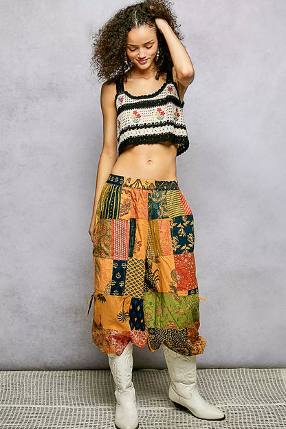 POL Floral Embroidered Cropped Crochet Cami with Scalloped Hem - Tigbul's Variety Fashion Shop