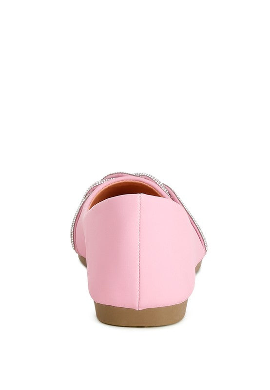 Playasu Rhinestone Faux Leather Ballerinas - Tigbul's Variety Fashion Shop