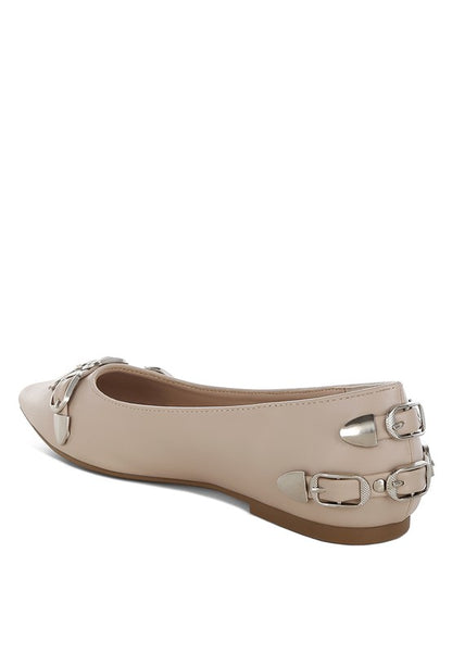 Golini Belt Buckle Detail Ballerinas - Tigbul's Variety Fashion Shop