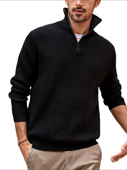 Men's Full Size Quarter Zip Long Sleeve Top Plus Size - Tigbul's Variety Fashion Shop