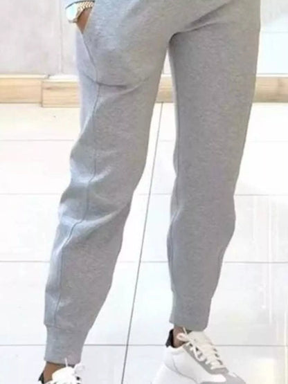Casual Chic Cropped Sweatshirt and Jogger Set - Tigbul's Variety Fashion Shop