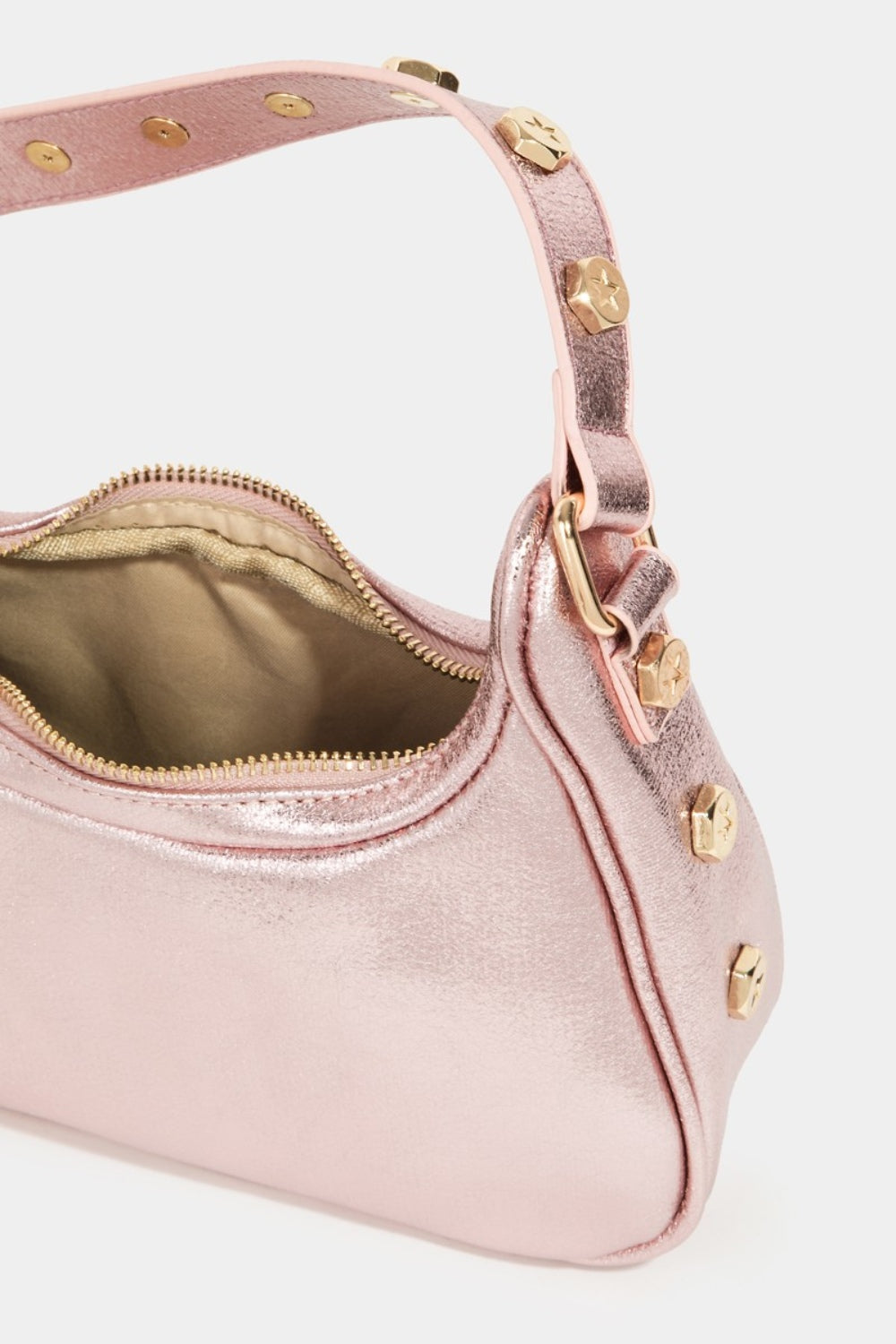 Star Button Trim Pink Hobo Handbag - Tigbul's Variety Fashion Shop