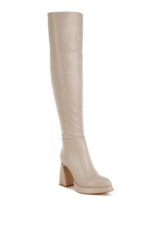 Nenana Faux Leather Knee-High Boots - Tigbul's Variety Fashion Shop