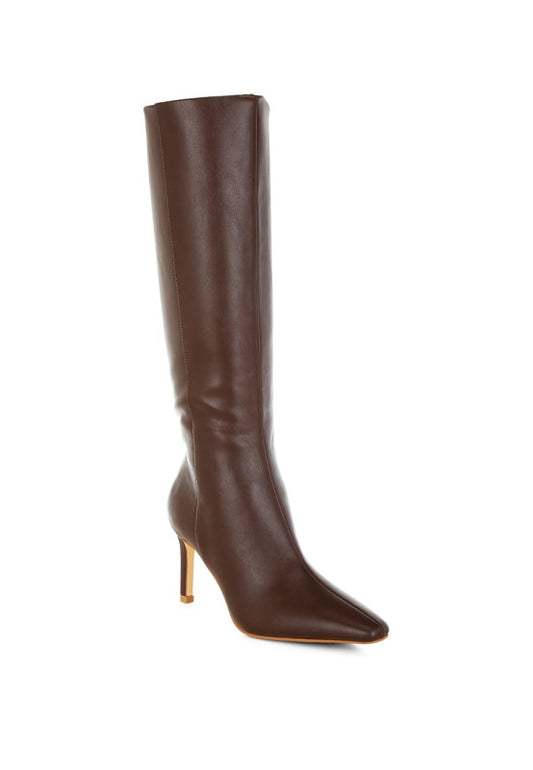 Skara Faux Leather Calf Boots - Tigbul's Variety Fashion Shop