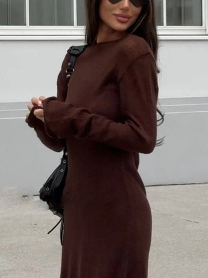 Ribbed Knit Cami Dress and Cover Up Sweater Set - Tigbul's Variety Fashion Shop