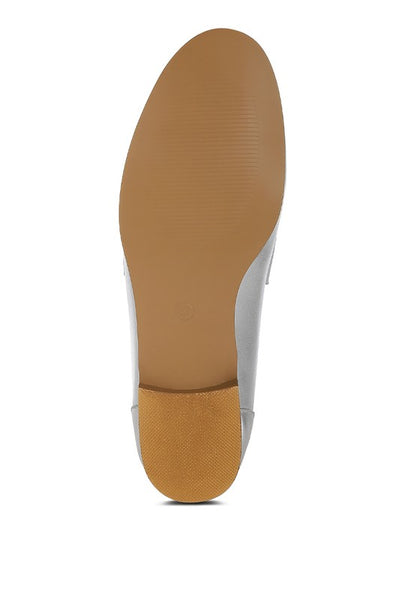 Eden Ode Rhinestone Strap Metallic Loafers - Tigbul's Variety Fashion Shop