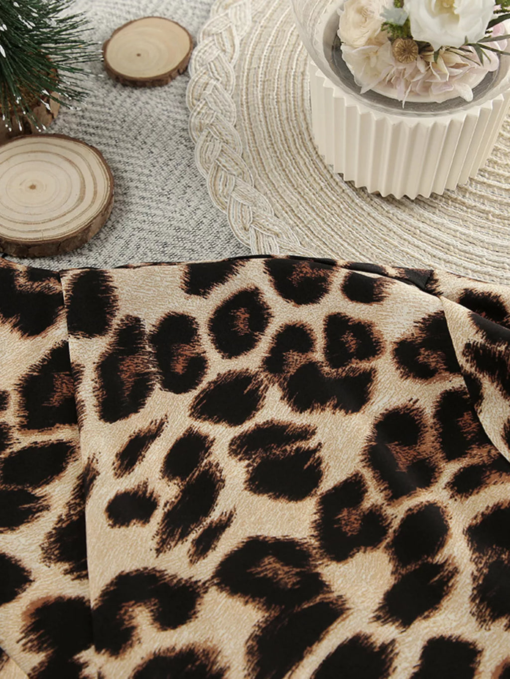 Leopard Cami & Cardigan and Shorts Three-Piece Lounge Set | Tigbuls