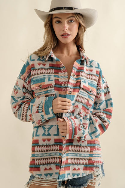 Aztec Western Shacket - Tigbuls Variety Fashion