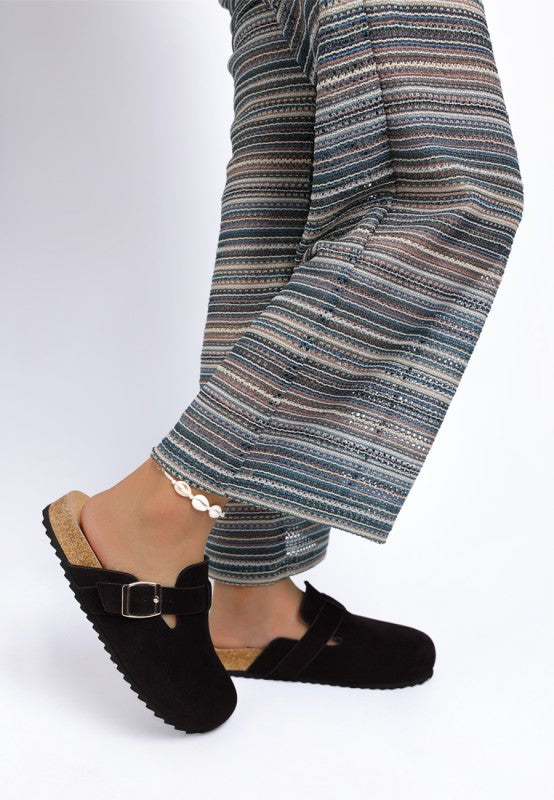 Ratiha Buckle Accent Slip-On Footbed Mules - Tigbul's Variety Fashion Shop