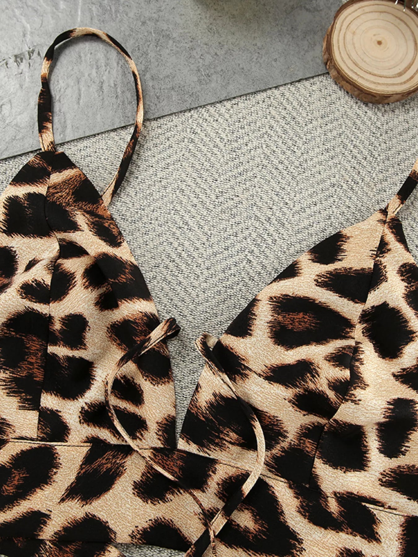 Leopard Cami & Cardigan and Shorts Three-Piece Lounge Set | Tigbuls
