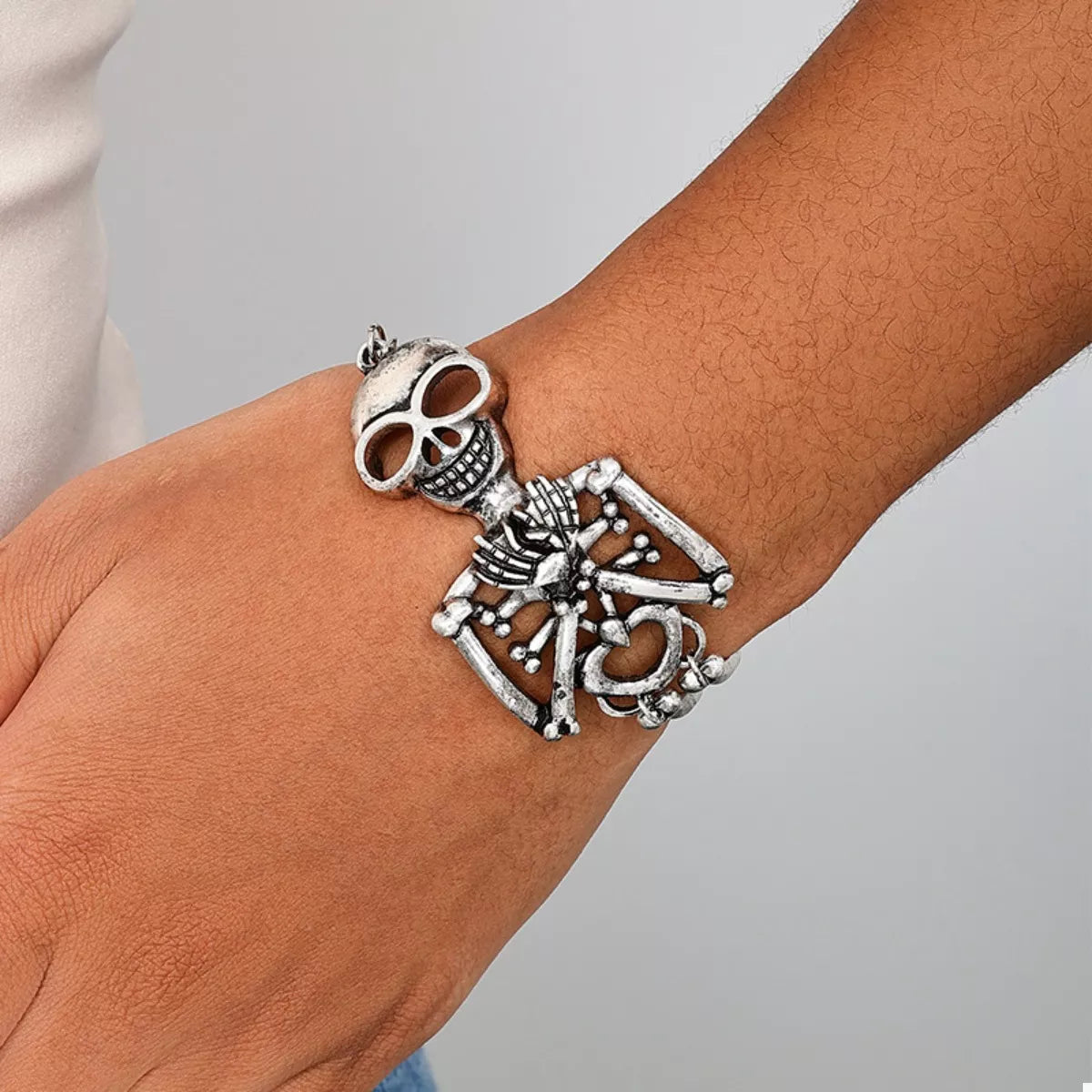 Alloy Skull Necklace and Bracelet Jewelry Set - Tigbul's Variety Fashion Shop