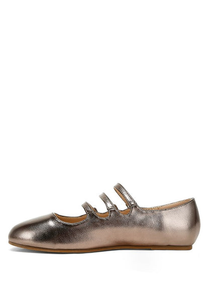 Macarina Triple Strap Mary Jane Ballerinas - Tigbul's Variety Fashion Shop