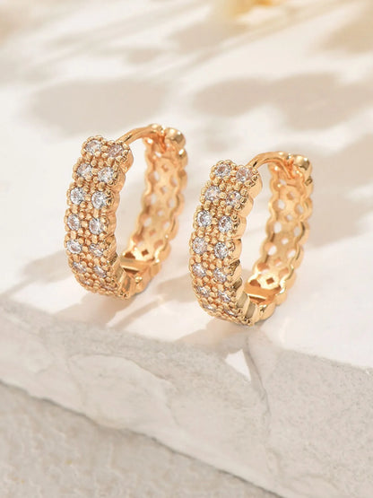 Inland Zircon Hoop Earrings - Tigbul's Variety Fashion Shop