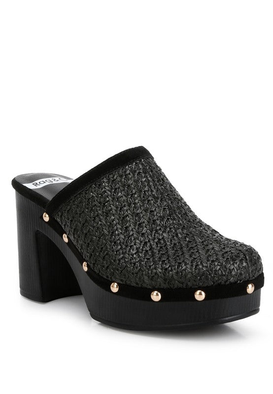 Jeydena Raffia Platform Clogs - Tigbuls Variety Fashion