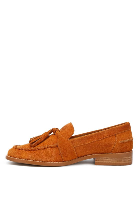 Rhone Tassels Detail Suede Loafers - Tigbul's Variety Fashion Shop