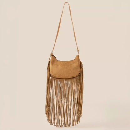 Fame Suede Fringe Crossbody Bag - Tigbul's Variety Fashion Shop