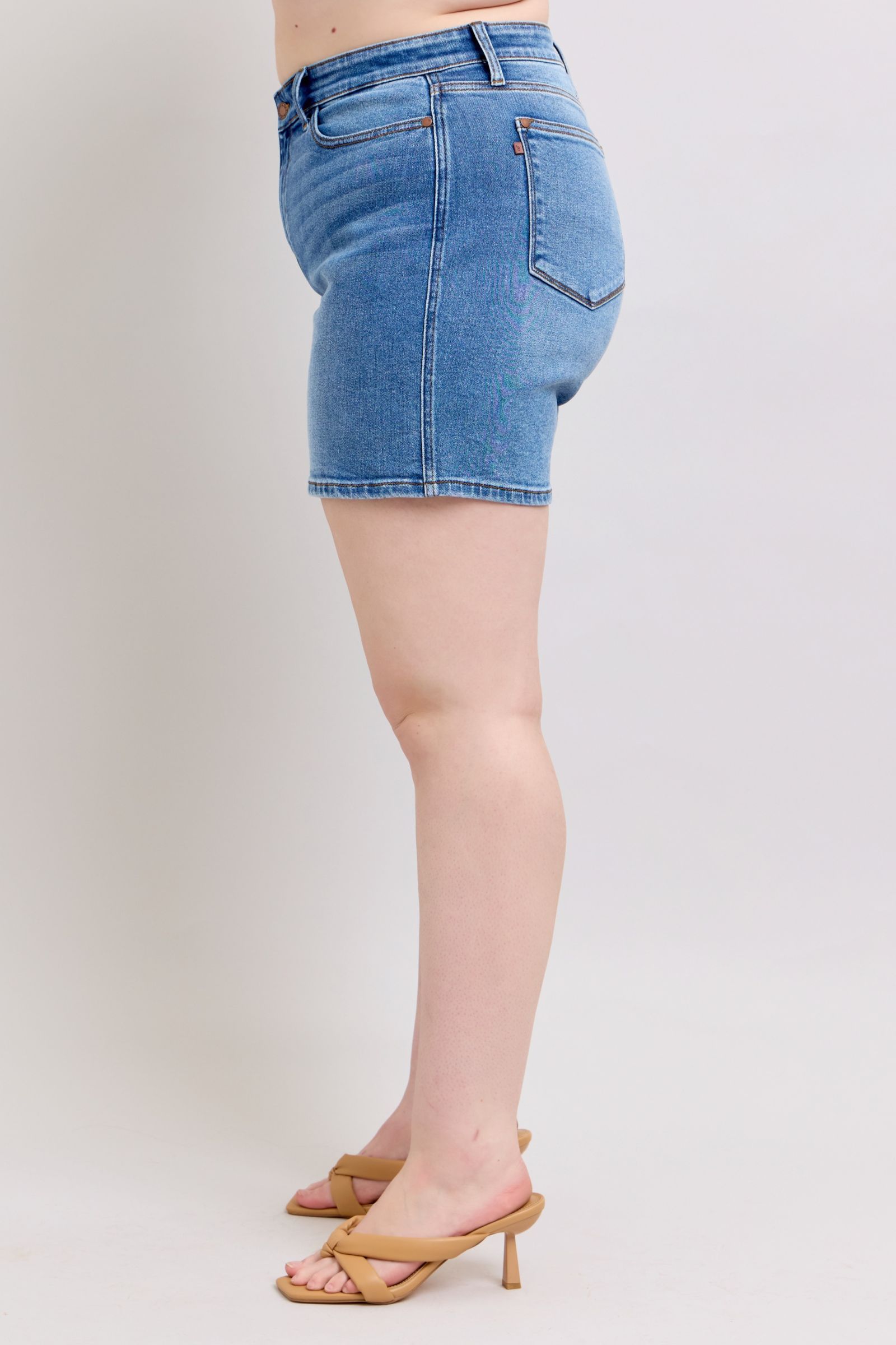 Judy Blue Full Size 2 Button Denim Shorts with Pockets Plus Size - Tigbul's Variety Fashion Shop